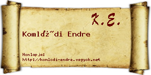 Komlódi Endre névjegykártya